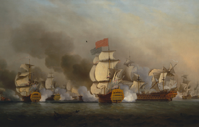 Vice Admiral Sir George Anson's Victory off Cape Finisterre , by Samuel Scott