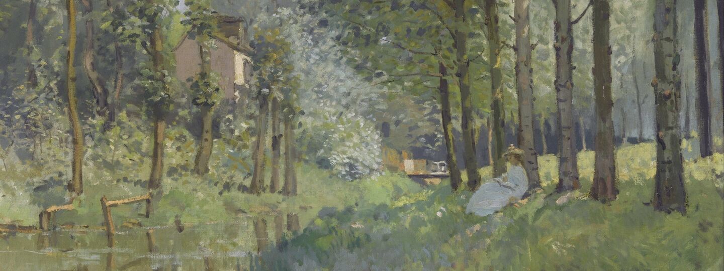 Rest along the Stream. Edge of the Wood, by Alfred Sisley