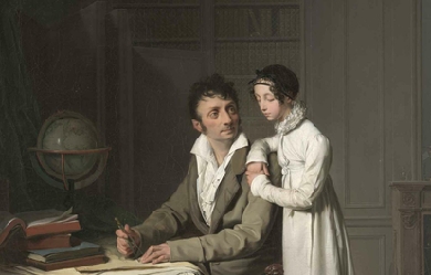 The Geography Lesson (Portrait of Monsieur Gaudry and His Daughter), by Louis Léopold Boilly