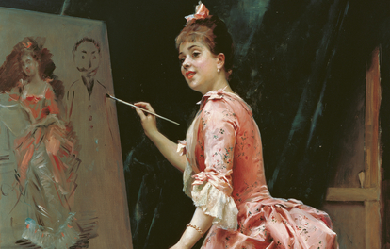 Mischievous Model, by Raimundo de Madrazo y Garreta