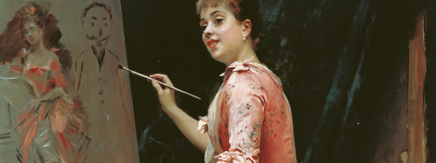 Mischievous Model, by Raimundo de Madrazo y Garreta