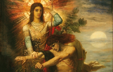 Jacob and the Angel, by Gustave Moreau