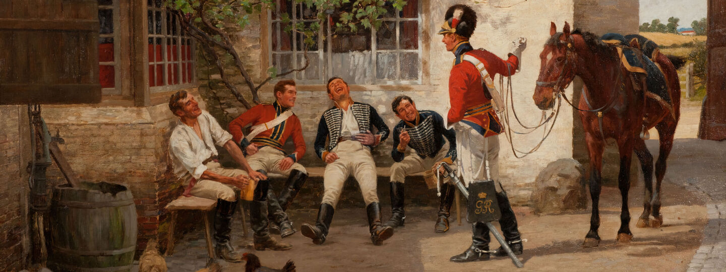Soldiers sharing a joke, by William Barnes Wollen