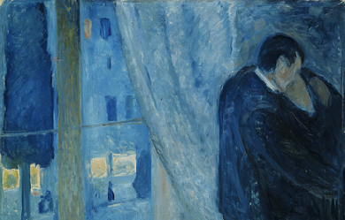 Kiss by the window, by Edvard Munch