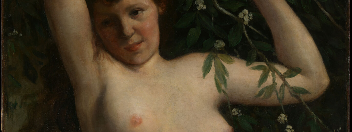 Nude with Flowering Branch, by Gustave Courbet