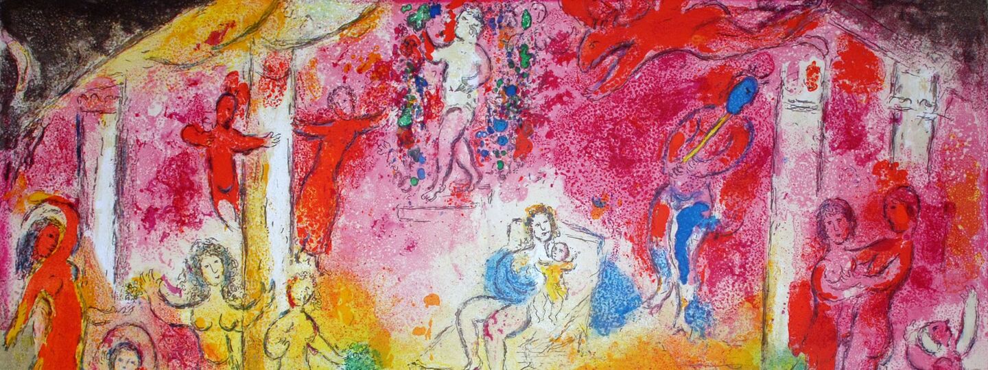 Temple and history of Bacchus, by Marc Chagall