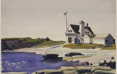 Coast Guard Station Two Lights Maine, by Edward Hopper