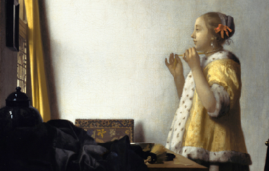 Young Woman with a Pearl Necklace, by Johannes Vermeer