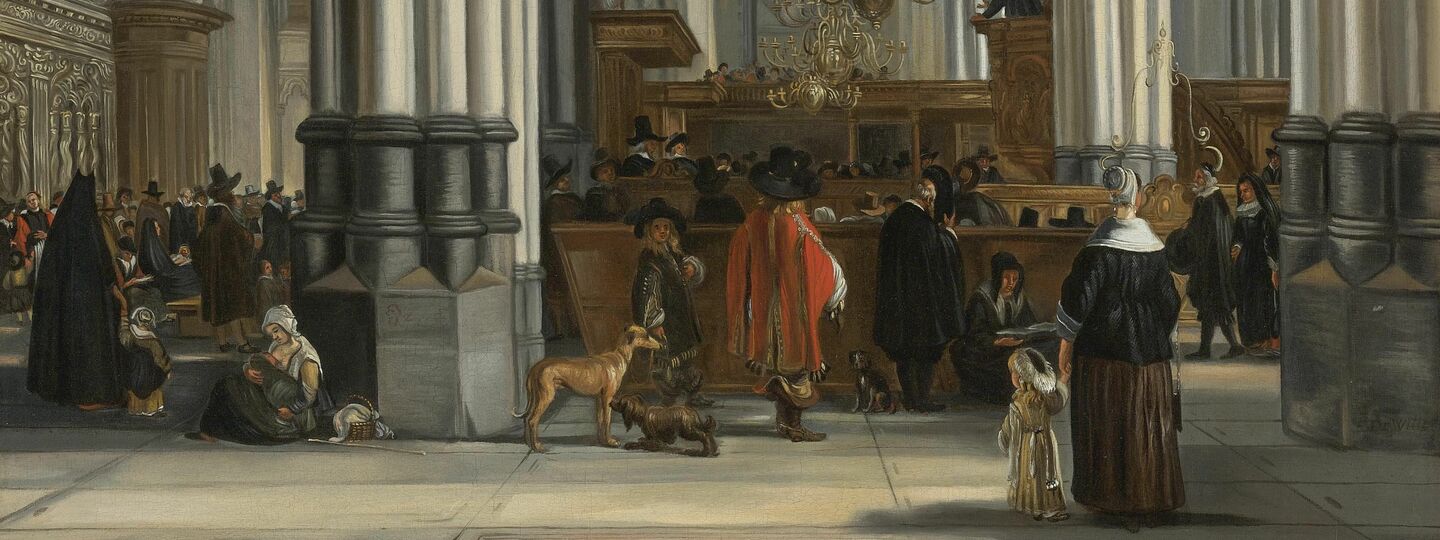 The Interior of the Nieuwe Kerk, Amsterdam, with a Sermon in Progress, by Emanuel de Witte