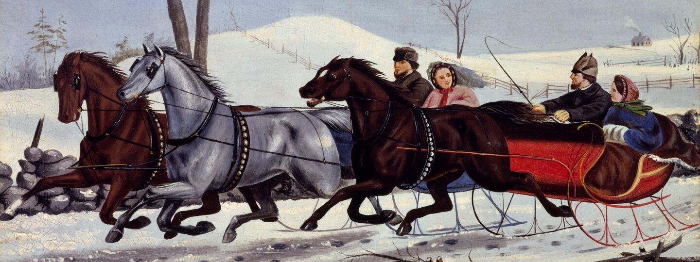 The Sleigh Race, by American School