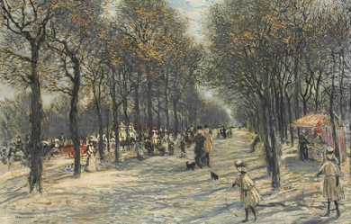 Champs Elysees, by Jean-François Raffaëlli