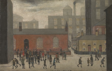 Coming Out of School, by Laurence Stephen Lowry