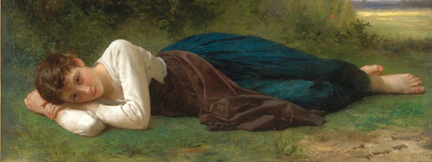 Rest (girl lying down), by William-Adolphe Bouguereau