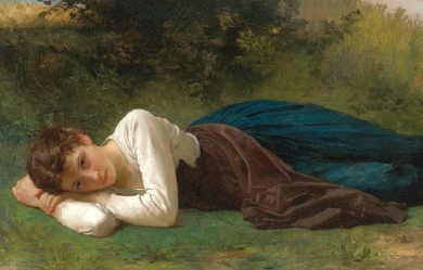 Rest (girl lying down), by William-Adolphe Bouguereau