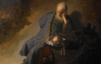 Jeremiah Lamenting the Destruction of Jerusalem, by Rembrandt