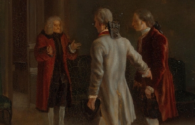 Voltaire Welcoming his Guests, by Jean Huber