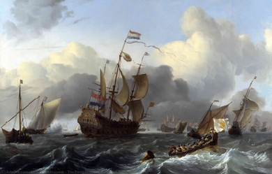 The Eendracht and a Fleet of Dutch Men-of-war , by Ludolf Bakhuizen