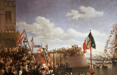 Departure of Maximilian and Charlotte for Mexico, by Cesare DellAcqua