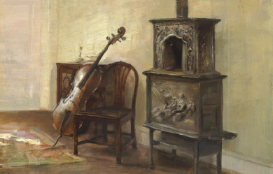 Interior with a Cello, by Carl Holsøe