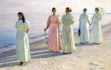 A stroll on the beach, by Michael Ancher