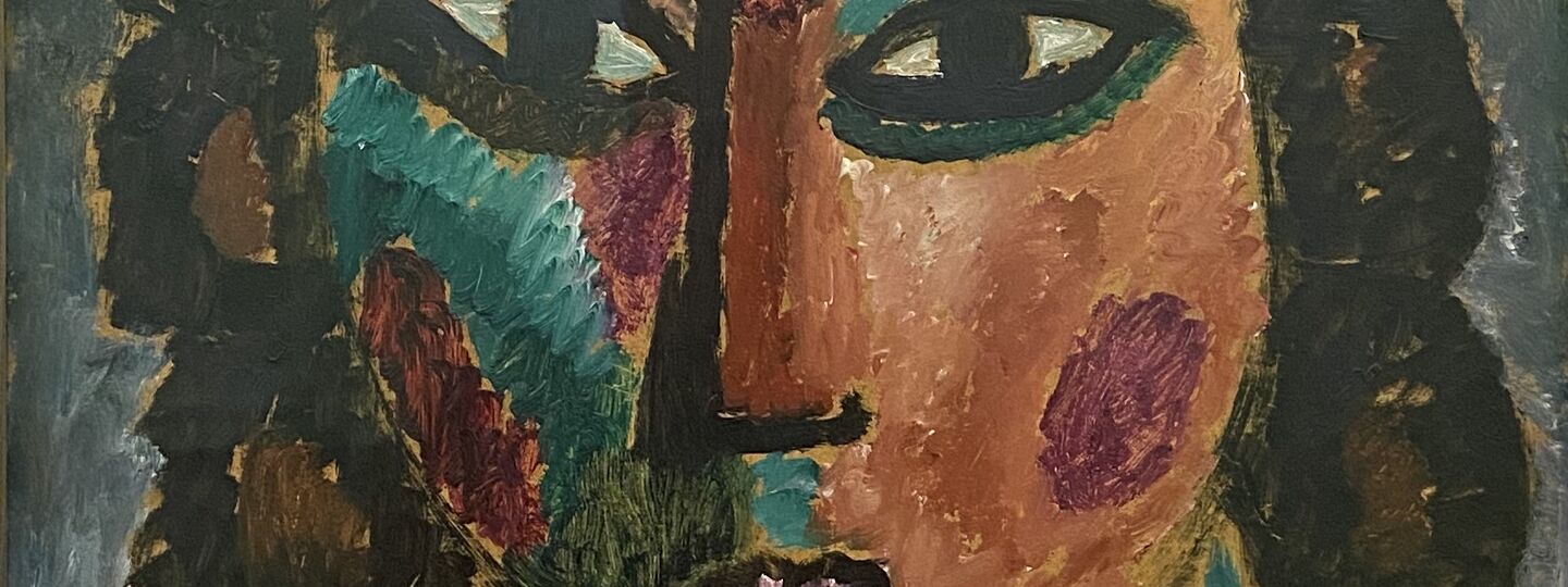 A woman's head with brown curls, by Alekséi von Jawlensky