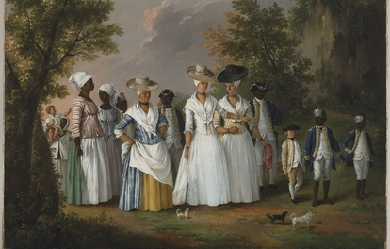 Free Women of Color with their Children and Servants in a Landscape, by Agostino Brunias