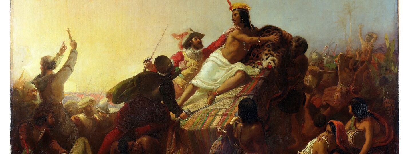 Pizarro Seizing the Inca of Peru, by John Everett Millais