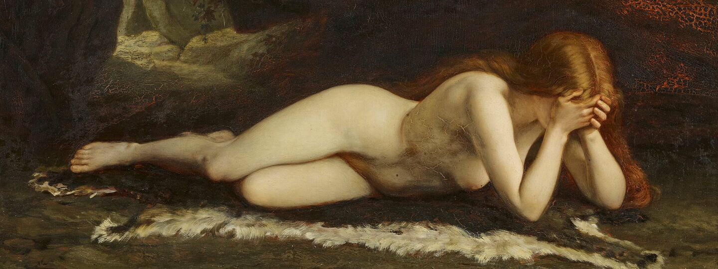 Lying Female Nude, by Victor Casimir Zier