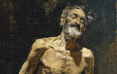 Old man nude in the sun, by Marià Fortuny