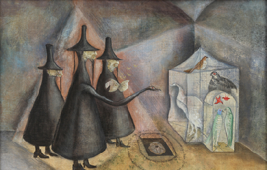 Leonora Carrington The Bird Men of Burnley, 1970