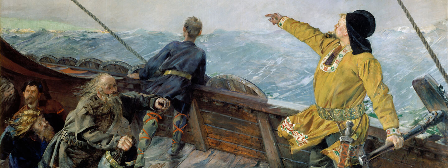 Leiv Eirikson discovering America, by Christian Krohg 