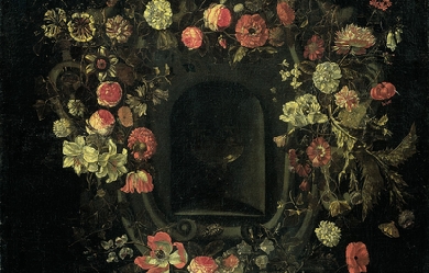 Wreath of Flowers encircling a Niche, by Karel Batist