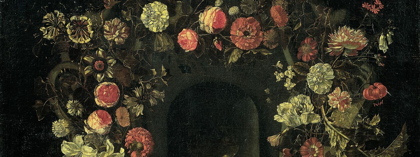 Wreath of Flowers encircling a Niche, by Karel Batist