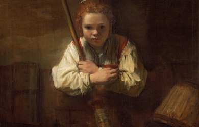 A Girl with a Broom, by Rembrandt