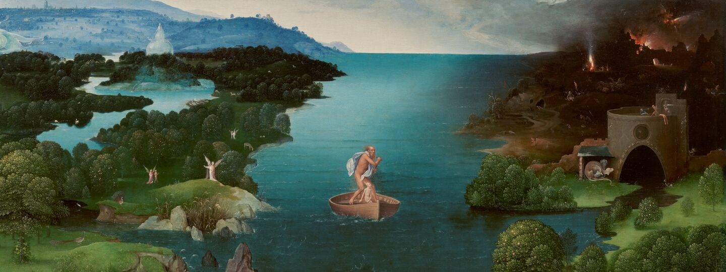 The crossing of the Styx lagoon, by Joachim Patinir