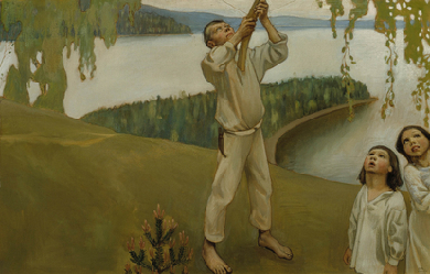 Spring, study for the Jusélius Mausoleum frescos, by Akseli Gallen-Kallela