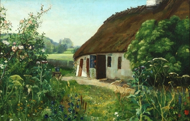 View of the farm in summer, by Hans Andersen Brendekilde