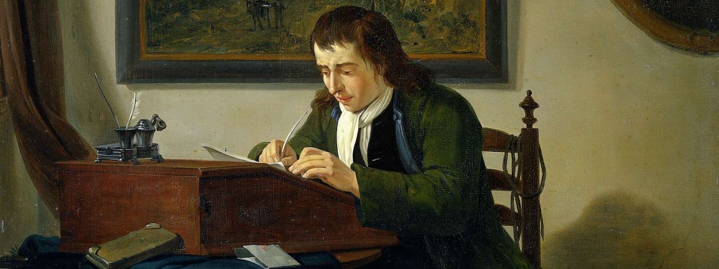 A Man Writing at his Desk, by Jan Ekels the Younger