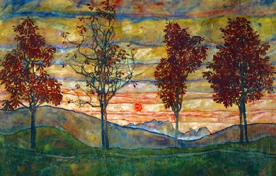 Four Trees, by Egon Schiele