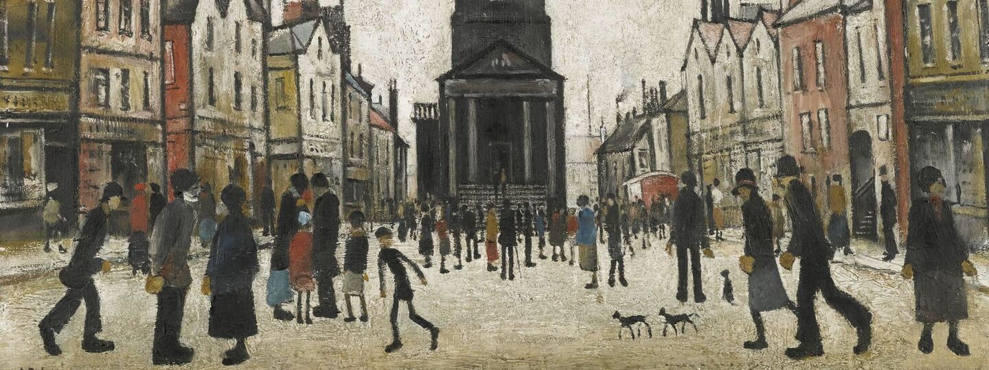 Marketplace, Berwick-Upon-Tweed, by Laurence Stephen Lowry