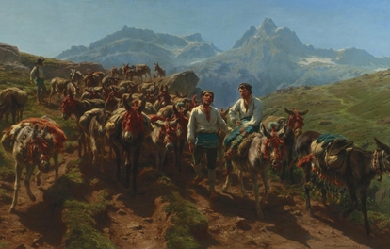 Spanish mule drivers cross the Pyrenees, by Rosa Bonheur