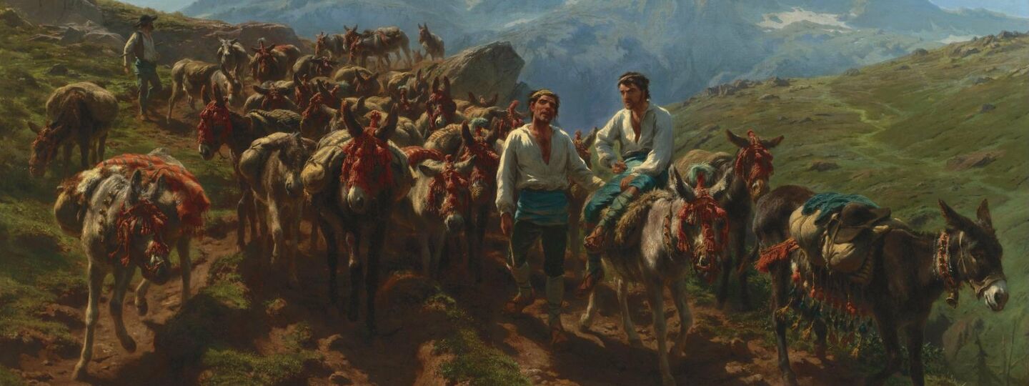 Spanish mule drivers cross the Pyrenees, by Rosa Bonheur