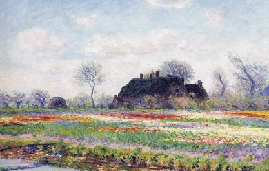 Tulip Fields at Sassenheim, Near Leiden, by Claude Monet