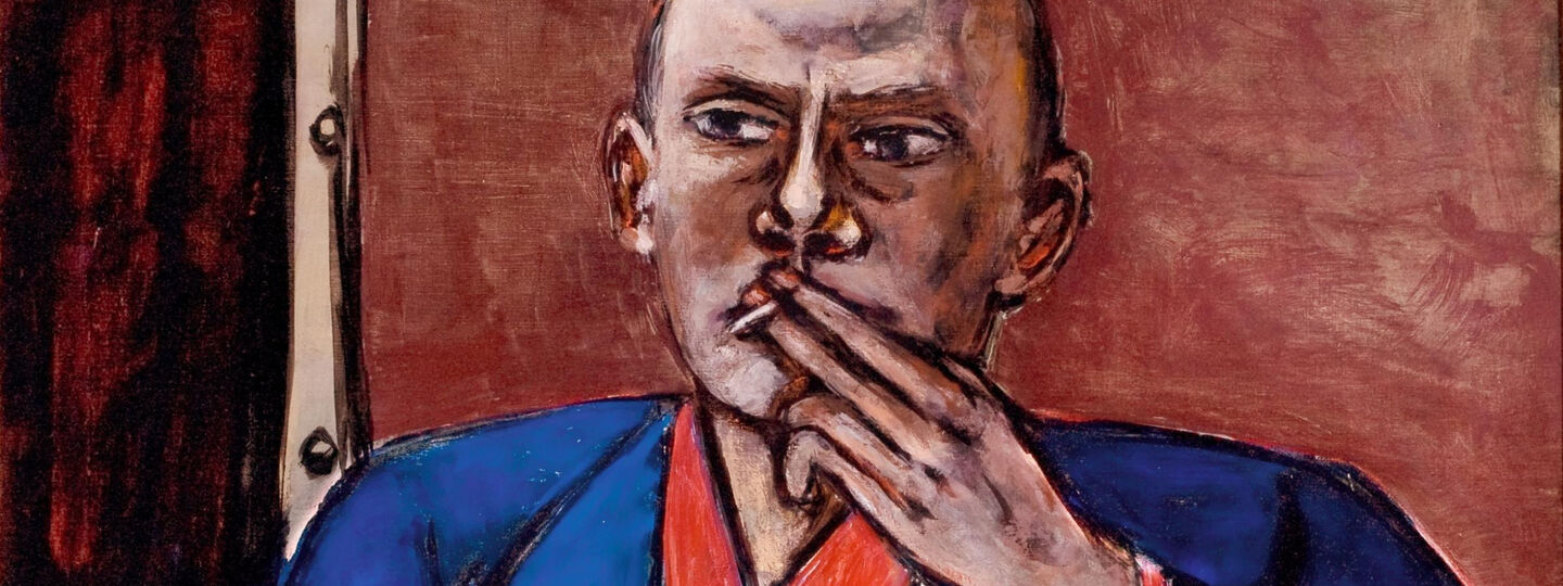 Self-Portrait in Blue Jacket, by Max Beckmann