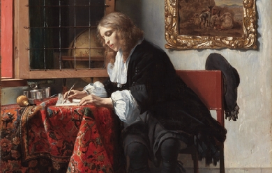 Man Writing a Letter, by Gabriël Metsu