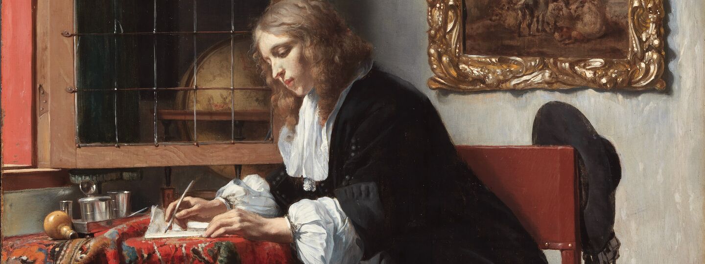 Man Writing a Letter, by Gabriël Metsu