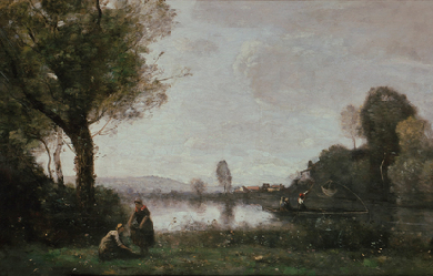 Seine Landscape near Chatou, by Jean-Baptiste-Camille Corot