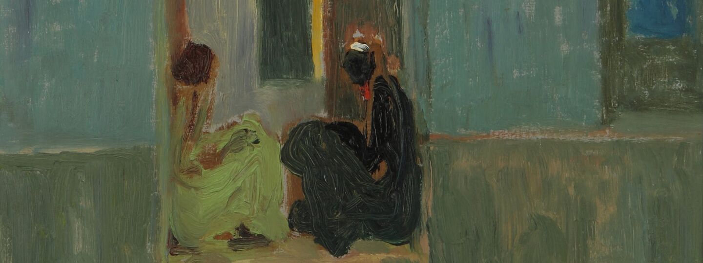 Black on the door or Black in the hallway, by Pedro Figari