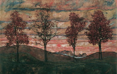 Four Trees, by Egon Schiele