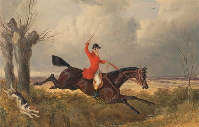 Foxhunting: Clearing a Ditch, by John Frederick Herring, Sr.